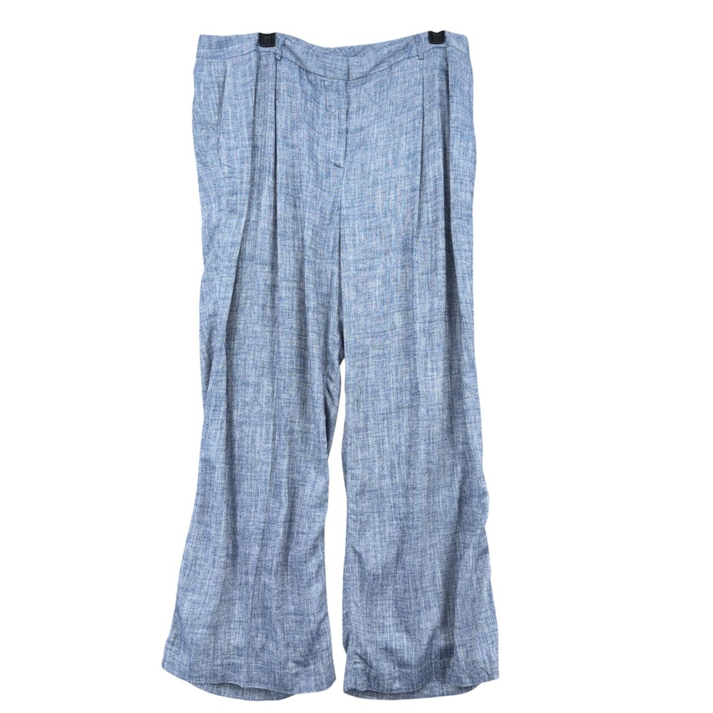 DKNY Light Blue Wide-Leg Trousers